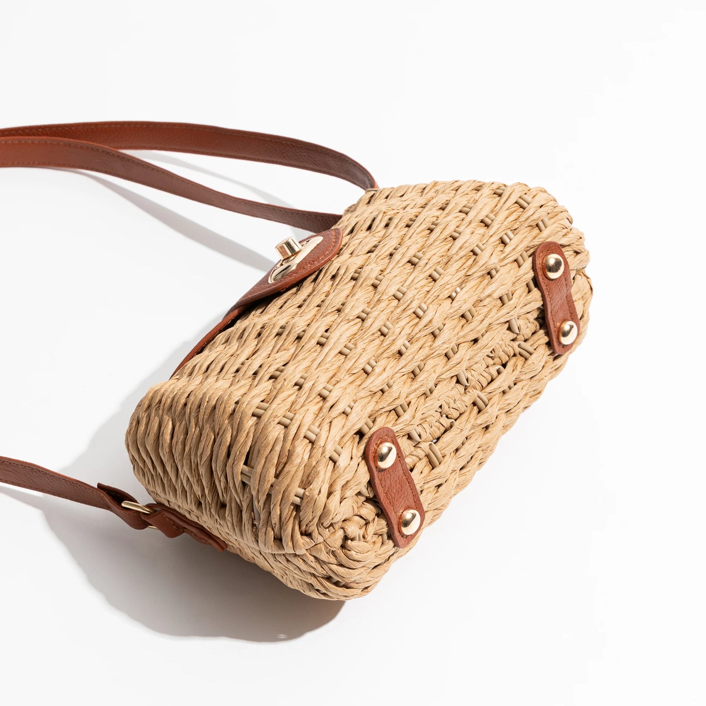 Straw Woven Crossbody Strap Wallet Retro Beach Shoulder Tote Bag - Vennus