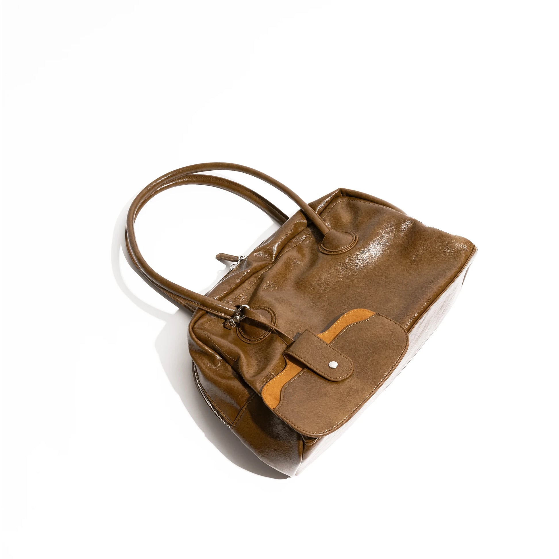 Retro PU Leather Bowling Square Tote Luxury Design Stylish Underarm Shoulder Purse - Vennus