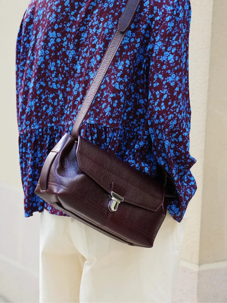 Vintage Genuine Leather Crossbody Bag Luxury Design Adjustable Strap Cow Leather Fashion Shoulder - Vennus