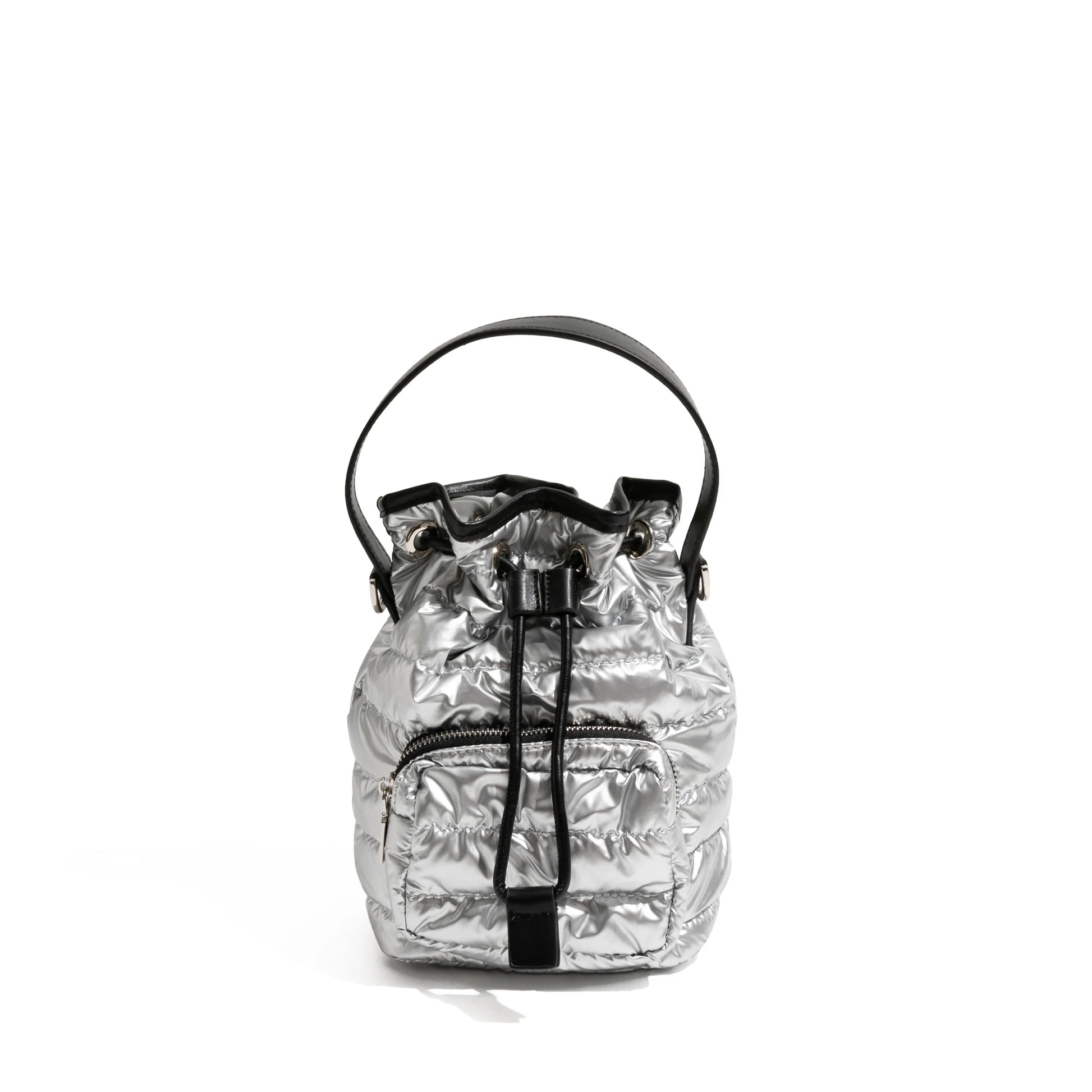 Vintage Leopard Pattern Bucket Bag Multi-pocket Design Nylon Cotton Fabric Shoulder Small Drawstring - Vennus