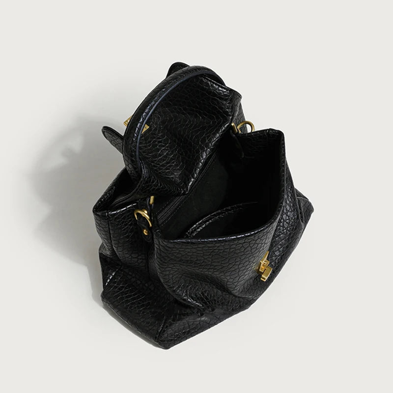 Crocodile Pattern Leather Retro Small Soft Vegant Pu Satchel Bag - Vennus