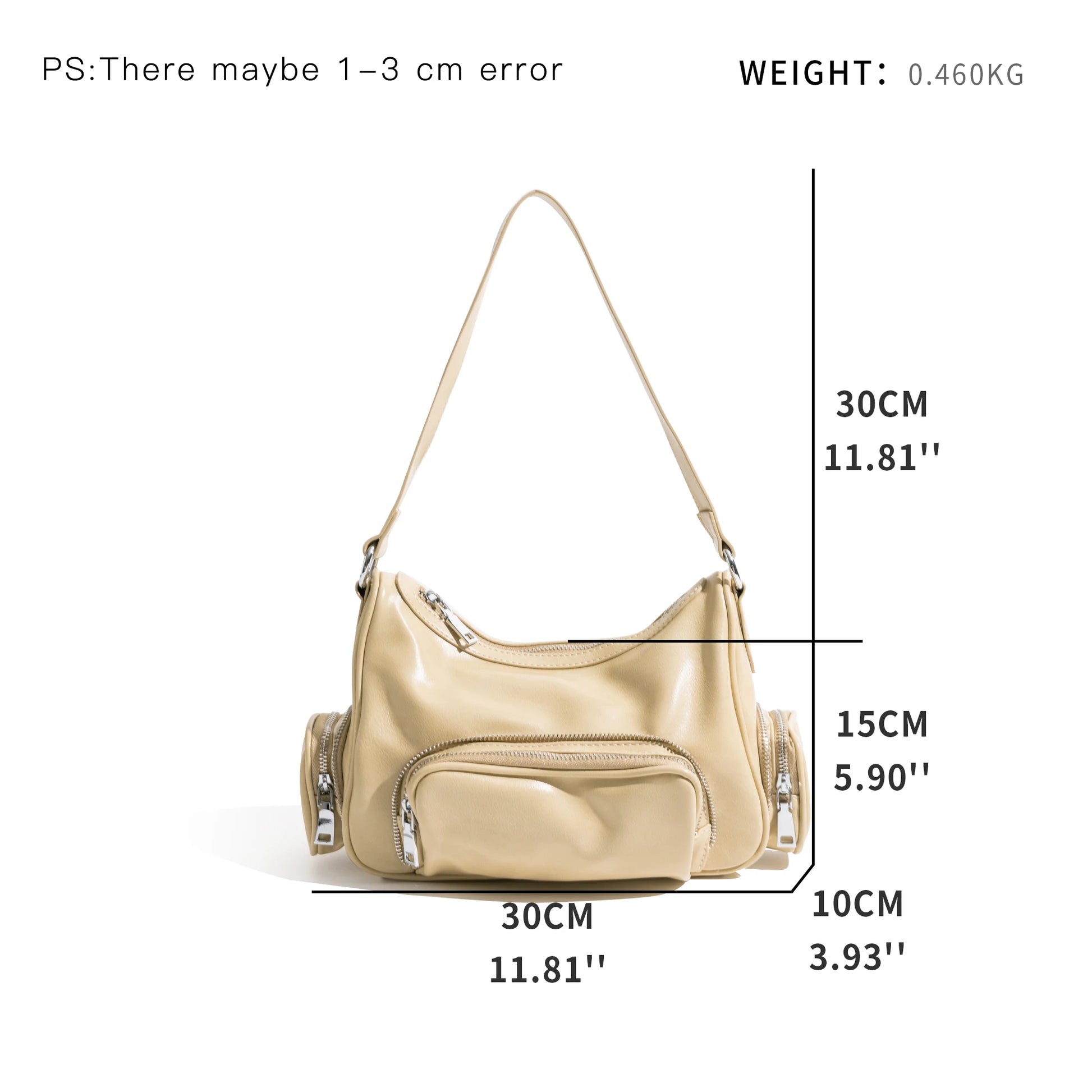 PU Leather Shoulder Multi Pocket Bag - Vennus