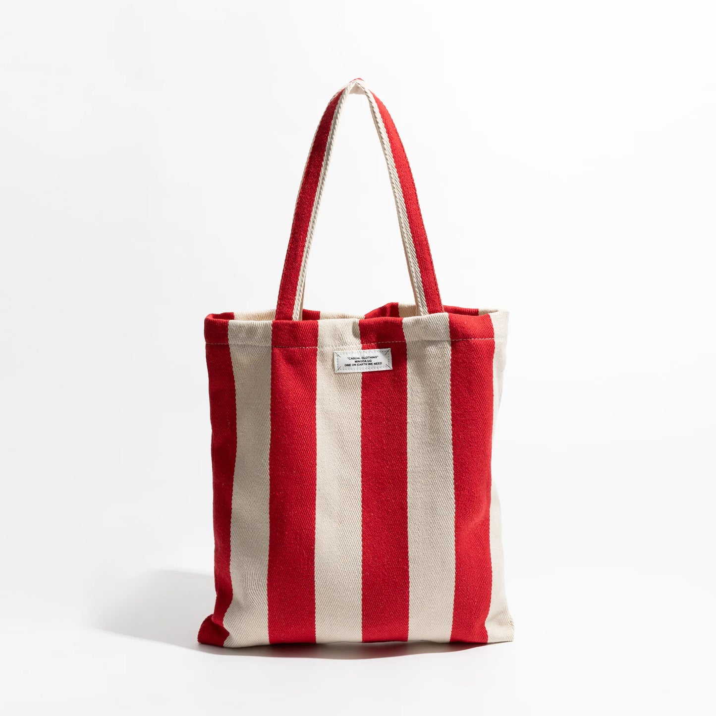 Canvas Tote Bag Lightweight Soft Casual Travel Shoulder Summer Striped Shopping Handbag - Vennus
