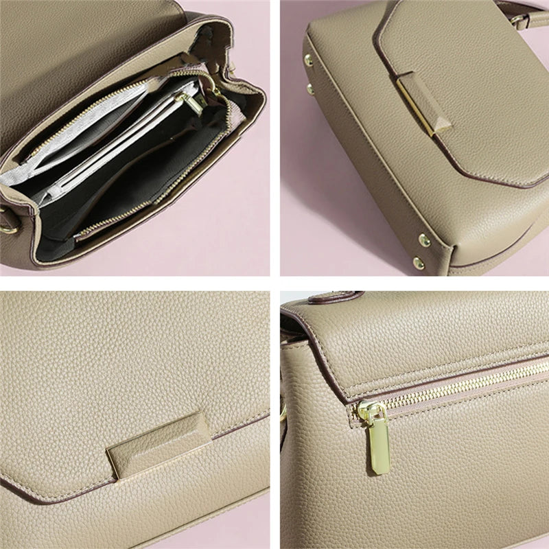 Genuine Leather Tote Handbags Satchel Square Shoulder Crossbody Bags - Vennus