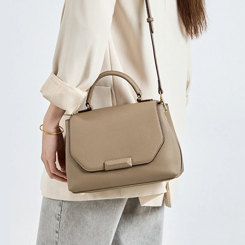 Genuine Leather Tote Handbags Satchel Square Shoulder Crossbody Bags - Vennus