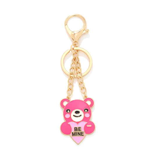 Pink Bear Pendant Keychain
