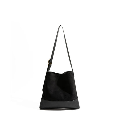Autumn Vintage Faux Suede Tote Bag Adjustable Shoulder Strap Crossbody Bag in Retro Style - Vennus