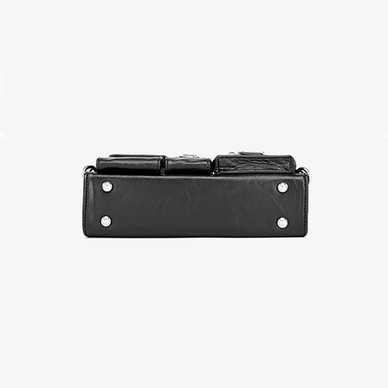 Y2K Cool Metal Ring Multi-Pocket Underarm Tote Handbag Phone Purse  Vintage Shoulder Medium Bag - Vennus