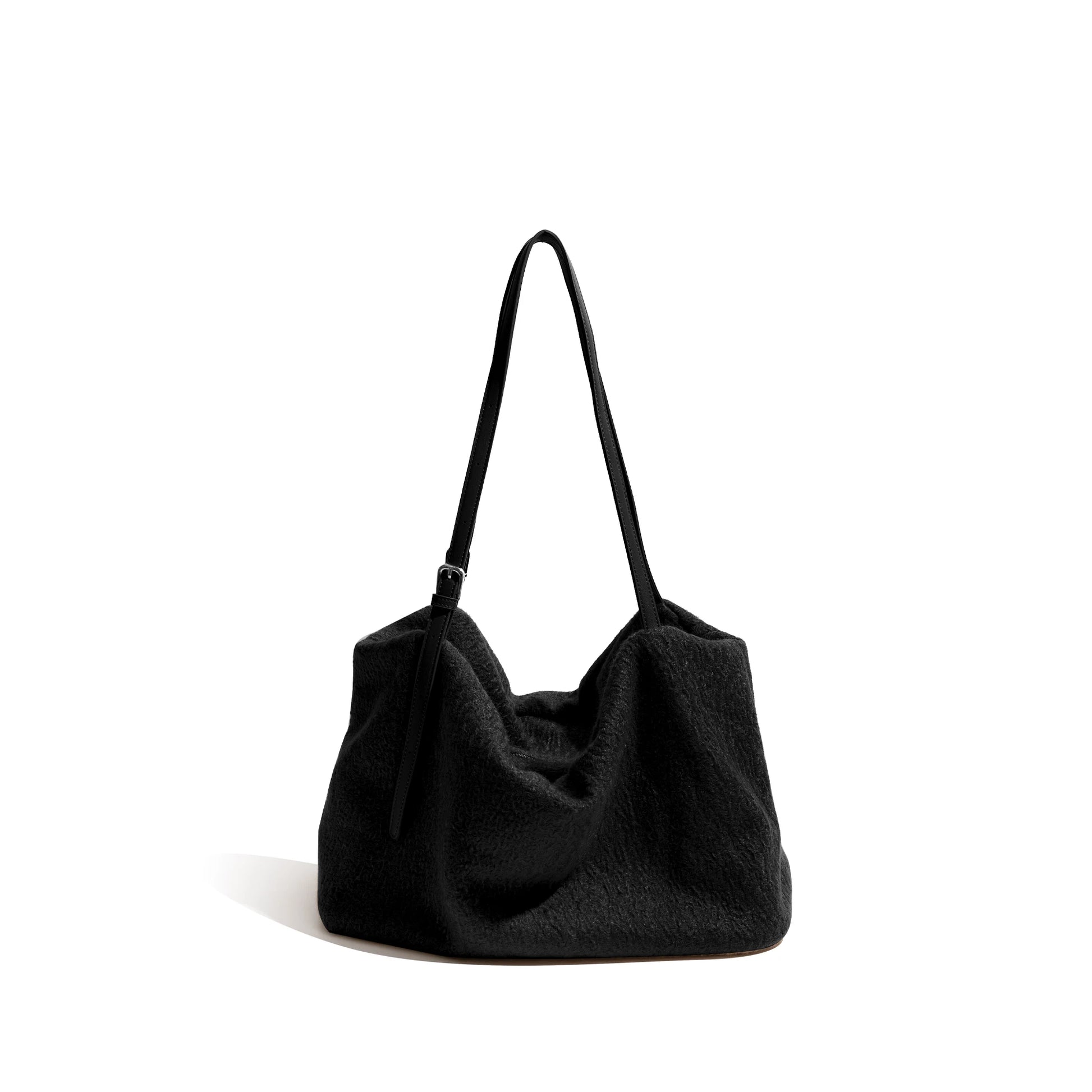 Vintage Felt Fabric Tote Handbag Fluffy Purse Commuter Shoulder Large Bag - Vennus