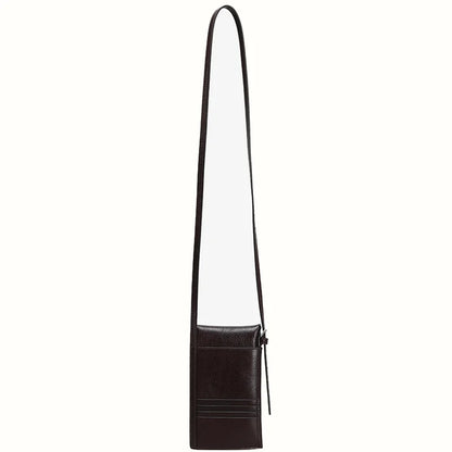 Vintage Genuine Leather Phone Bag  Luxury Women's Shoulder Purse with Delicate Hardware Stylish Crossbody Small Bag - Vennus
