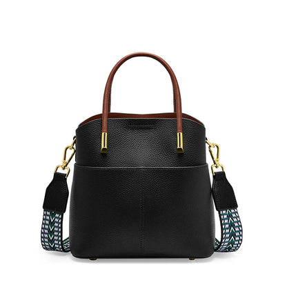 Genuine Leather Bucket  Shoulder Crossbody Tote Purses Ladies - Vennus