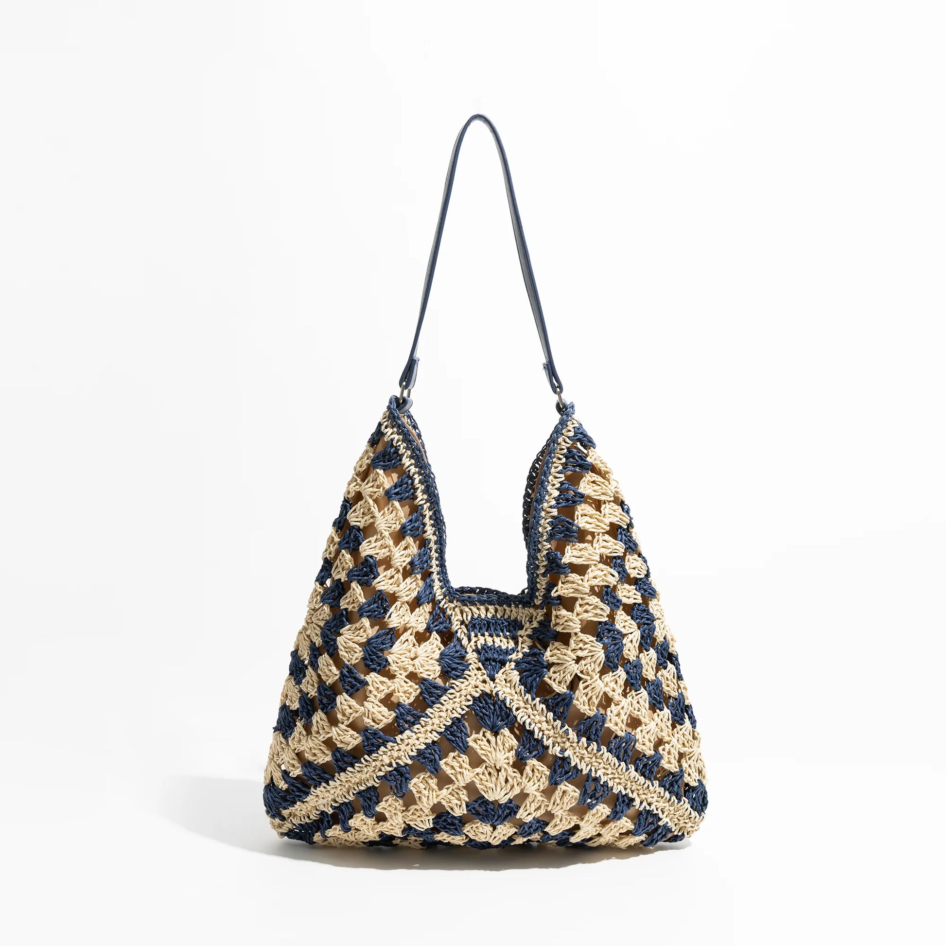 Weave Beach Handbag Summer Bohemian Straw Hobo Shoulder Purse Fashion Vacation Large Capacity Purse - Vennus