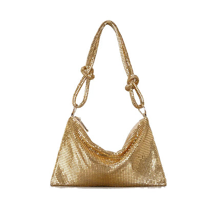 Glossy Metallic Glitter Handbag Luxury Design Delicate Clutch Phone Bag For Party Fashion Underarm Shoulder Purse - Vennus