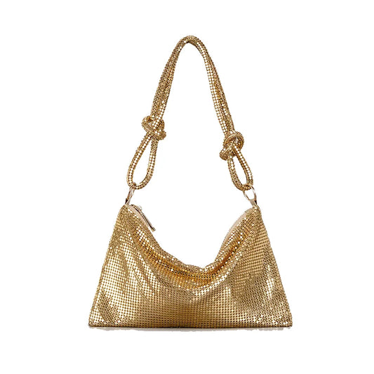 Glossy Metallic Glitter Handbag Luxury Design Delicate Clutch Phone Bag For Party Fashion Underarm Shoulder Purse - Vennus