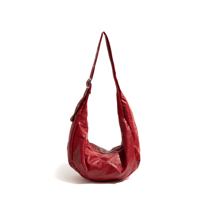 PU Leather Half Moon Hobo Fashion Shoulder Bag Adjustable Strap Phone Purse Simple Crossbody Large Bag - Vennus