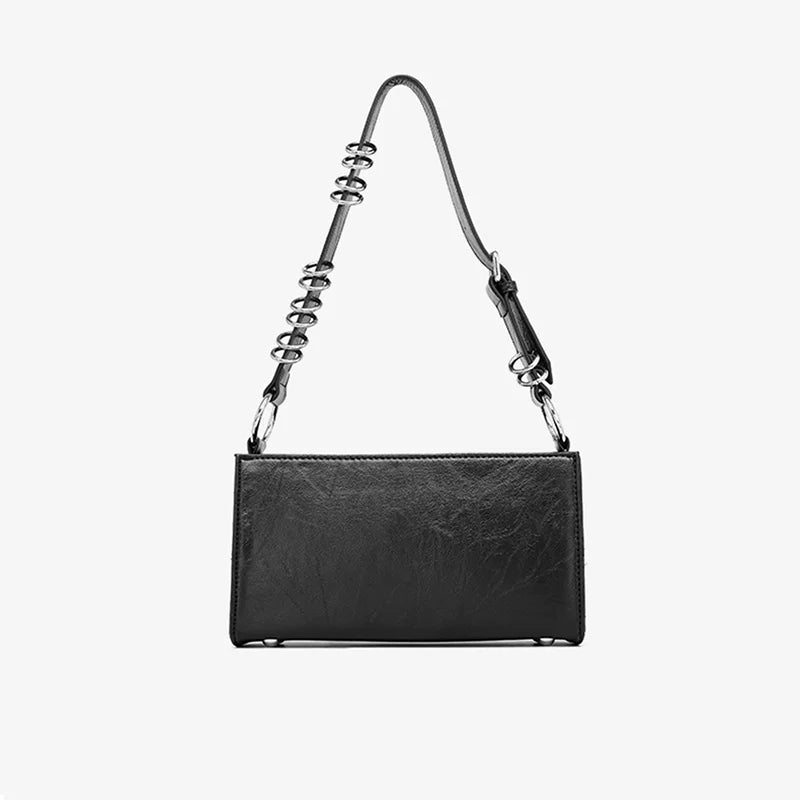 Y2K Cool Metal Ring Multi-Pocket Underarm Tote Handbag Phone Purse  Vintage Shoulder Medium Bag - Vennus