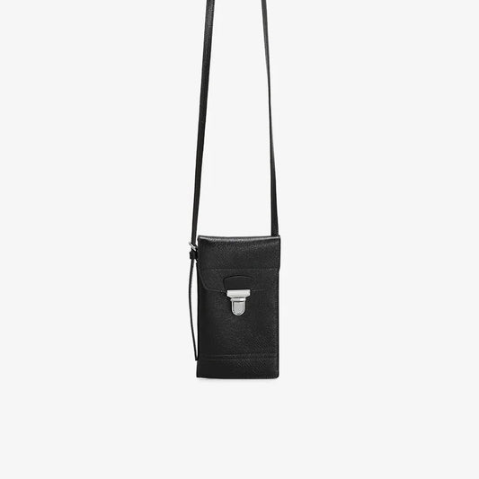 Vintage Genuine Leather Phone Bag  Luxury Women's Shoulder Purse with Delicate Hardware Stylish Crossbody Small Bag - Vennus