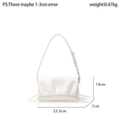 Pleated Fashion Tote Genuine Leather Luxury Design Crossbody Purser Shoudler Bag - Vennus