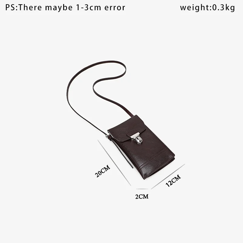Vintage Genuine Leather Phone Bag  Luxury Women's Shoulder Purse with Delicate Hardware Stylish Crossbody Small Bag - Vennus
